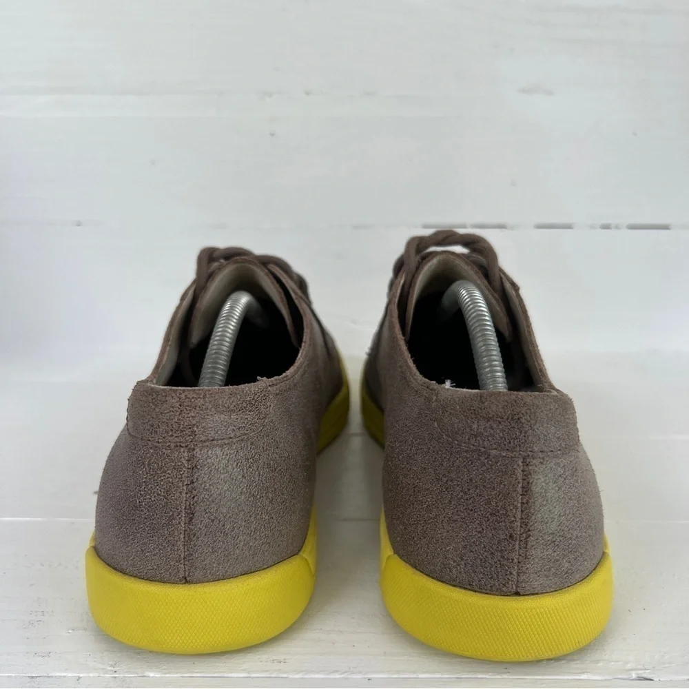 Cole Haan Brown Yellow Dress Shoes Men's 11 M Christy Wingtip Oxfords Lunar Neon